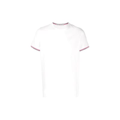 Moncler SS22 Stretch Katoen Korte Mouw T-shirt Heren Tops Wit H10918C7160087296004 M white