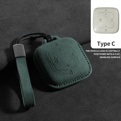 4 Knoppen Suede Leer Auto Sleutelhoesje Cover Voor Zeekr X 001 007 009 7X Mix Krasbestendig Auto Sleutelhanger Beschermer Shell Accessoires gray