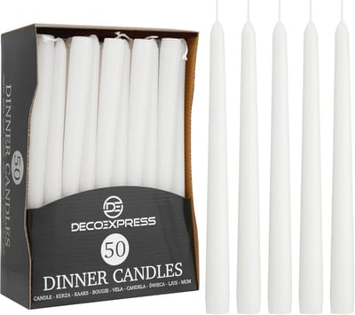 Klassieke Dripless Tapered Metallic Diner Kaarsen Set - 50 Stuks voor Elke Gelegenheid