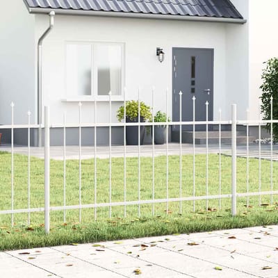 vidaXL - Tuinhek - WOERDEN - 7 - st - 170 - x - 140 - cm - Gepoedercoat - staal - Wit