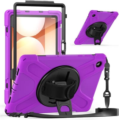 Coverup Tablethoes geschikt voor Samsung Galaxy Tab A11 Plus Hoesje - Heavy Duty Case met Schouderstrap - Paars
