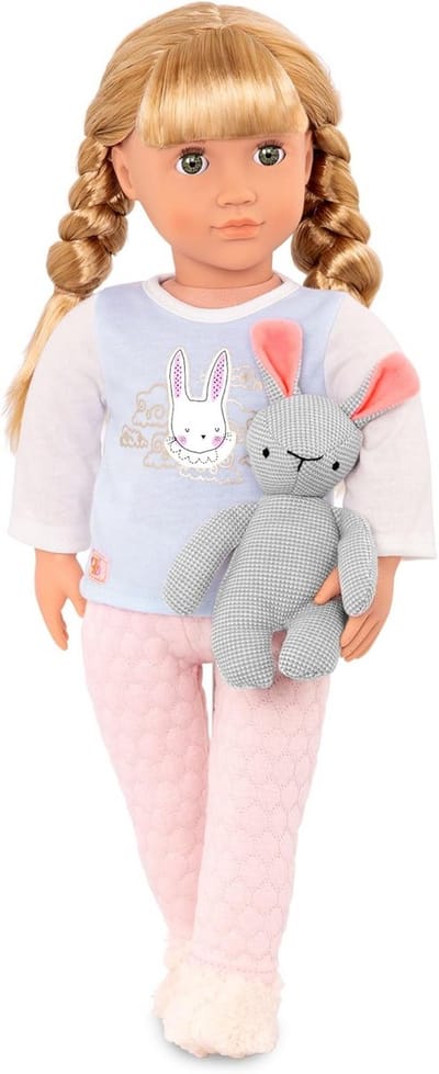 Pyjamaparty Pop van 46 cm met Blonde Haar en Groene Ogen - Speelgoed voor Kinderen vanaf 3 Jaar
