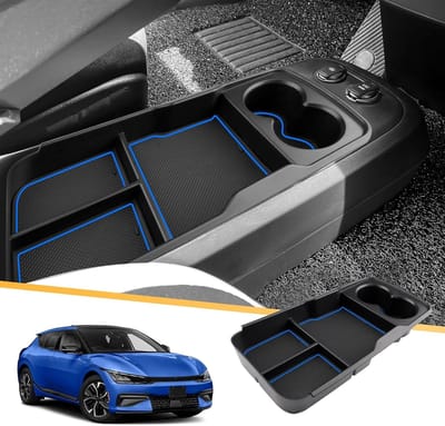 Centrale console opbergdoos voor Kia EV6 (2021-2025) - Accessoires voor armsteun, organizer tray en handschoenenkastje (Blauw)