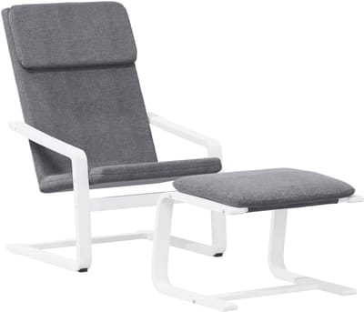 Relaxstoel met voetenbank - Fauteuil stoel - Ontspannen thuis - Stevige rug - 59 x 82 x 98 cm - Donkergrijs