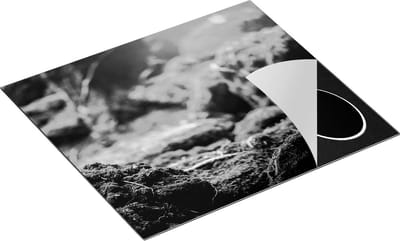 Chefcare Inductie Beschermer Mos Bedekt over Stenen - Zwart Wit - 60x50 cm - Afdekplaat Inductie - Kookplaat Beschermer - Inductie Mat