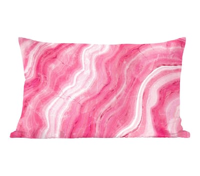 Sierkussens - Kussentjes Woonkamer - 50x30 cm - Agaat geode - Roze - Kristal - Geode