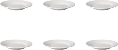 Mammoet - Budgetline - Bord - Brede rand - 6 stuks - ø 18 cm - Wit - Porselein