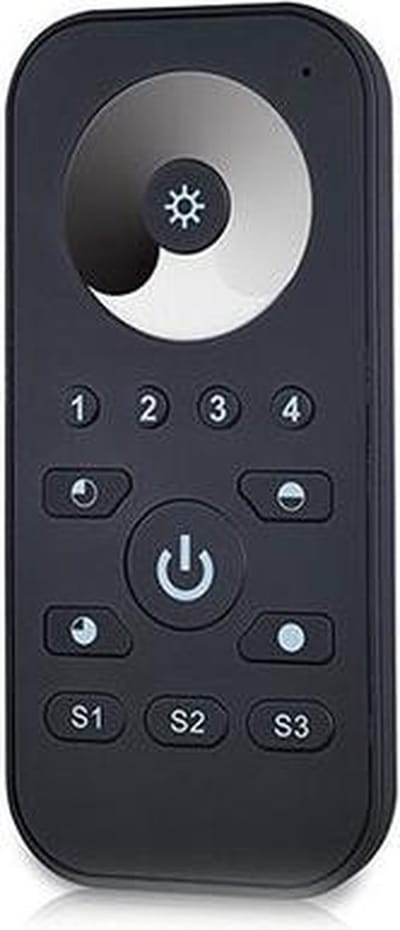 Groenovatie LED Touch Enkelkleurige RF Afstandsbediening - 4 Zones - Zwart - Pro