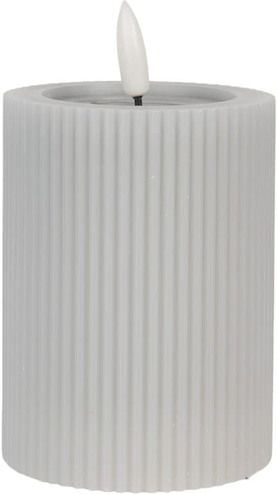 Clayre & Eef LED Kaars Ø 8x13 cm Grijs Wax