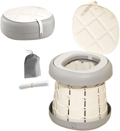 Draagbaar Potje - Reis Toilet - Zindelijkheidstraining - Opvouwbaar Ontwerp - 25.8 x 26.8 cm - Grijs