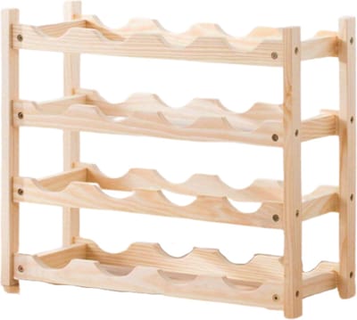Nivard Wijnrek Muur - Hangend - Wand - Wandmontage - Metaal - Flessenhouder - 16 Flessen - Wijnglazenhouder - Wijnglazenrek