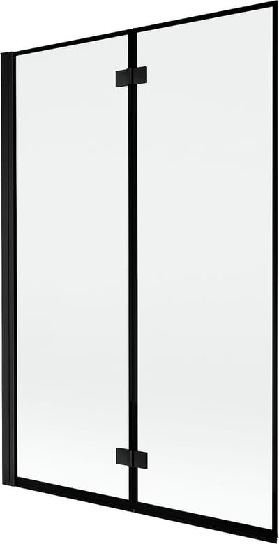 Mexen Mist tweevleugelige badwand links 120 x 150 , zwarte lijst, zwart - 8A9-120-002-70-70-L