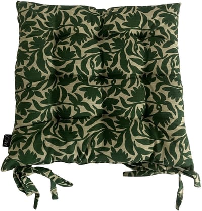 Mica Tuinstoelkussen Kelly Donkergroen 46x46x7 cm – Comfortabel Stoelkussen met Vulling en Touwtjes