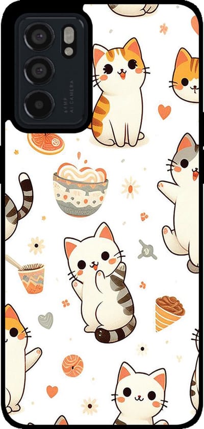 Smartphonica Telefoonhoesje Geschikt voor Oppo Reno6 5G met katten opdruk - TPU backcover case cat design geschikt voor Oppo Reno6 5G