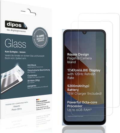 dipos – 2x Pantserfolie geschikt voor Xiaomi Poco C81x | 9H Screenprotector