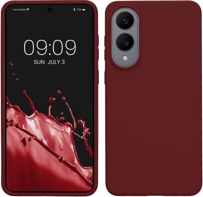 kwmobile telefoonhoesje geschikt voor Samsung Galaxy S25 Edge - Hoesje met siliconen coating - Smartphone case in bordeaux-violet