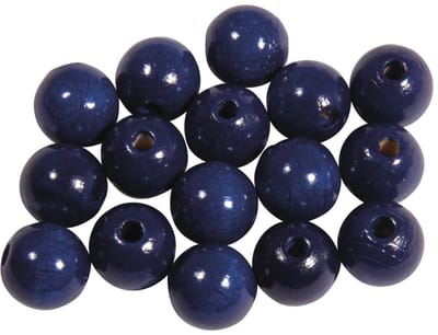 Hobby kralen - hout - D10 mm - 52x stuks - donkerblauw - DIY sieraden maken - Kralen rijgen