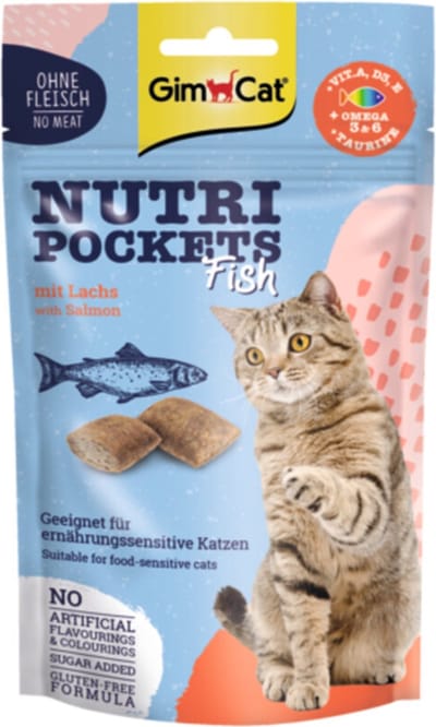 GimCat Nutri Pockets Vis met Zalm - 12 x 60 gr - Voordeelverpakking