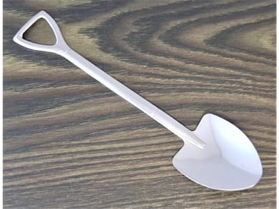 Set van 6 zilverkleurige dessertlepels / schepjes