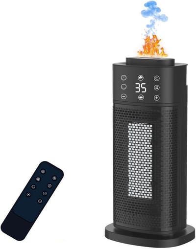 Keramische Kachel - Elektrische Heater - Ruimte Verwarmen - Energiebesparend Model - 20 m² - Zwart