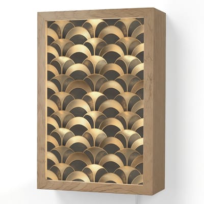 Wandlamp 20x30 cm - Oplaadbaar - Schubben - Structuur - Goud - Wandlampen binnen woonkamer - Slaapkamer lamp met kabel - Decoratieve nachtlamp - Vloerlamp snoer