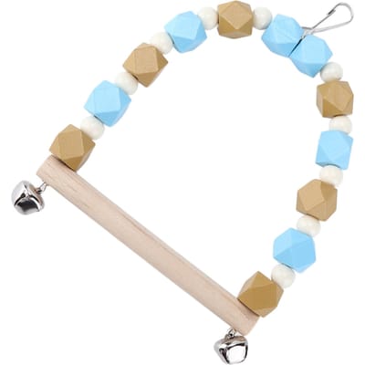Perroquet Coloré Balançoire en Bois Petit Moyen Perroquet Couleur Bois Bloc Balançoire avec Crochet Clochette white