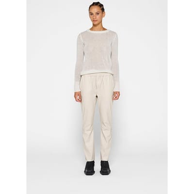 10DAYS Leather Look Flared Jogger Light Safari Maat: XXS | Leren broeken Outlet | Dames | Beige