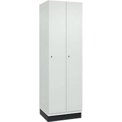 C+P Kast Cambio, 2 vakken, met plint, B 600 x D 525 x H 1980 mm, verkeersgrijs