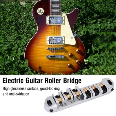 Roller Zadels Brug & Staartstuk Set Vervangingsonderdeel voor LP Stijl 6 Snaar Elektrische Gitaar orange