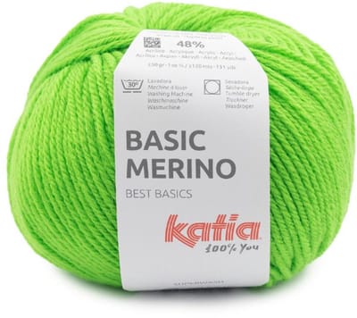 Katia Basic Merino - 95 neon groen - Wol/Acryl Garen