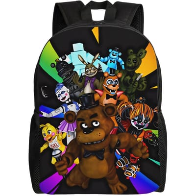 FNAF Horror Game Rugzak Mannen Grote Rugzakken Polyester Casual Middelbare School Tassen Reizen Custom Rugzak (as the picture,as picture)