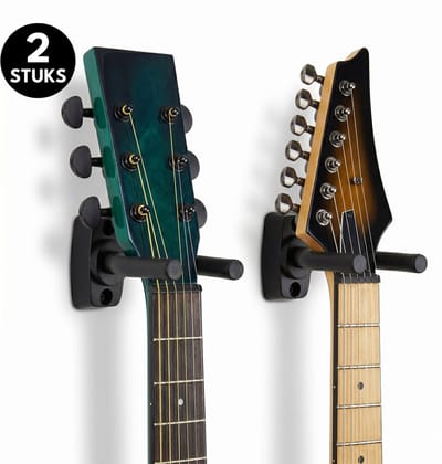 Purepeak Gitaar Muurbeugel Set 2 Stuks - Wandbeugel met Bevestigingsmateriaal - Zwart