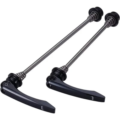 BBB Cycling Quick Release Set LightBlock - Lichtgewicht Snelspanners Fiets Voor- en Achterwiel - Titanium - 100mm 130mm - BQR-11