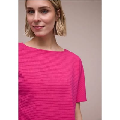 Shirt met structuur in effen kleur