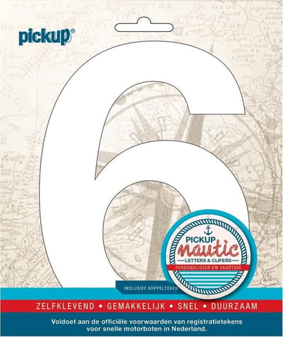 Pickup Nautic plakcijfer 150mm wit 6