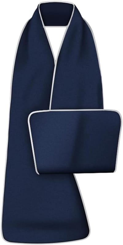 MDUG Slabbetje/Sjaal voor Volwassenen (Enkelzijdig) - Marineblauw - Unisex - Wasbaar - Beschermt kleding tijdens de maaltijd - Eetsjaal voor senioren - Draagbare eetsjaal