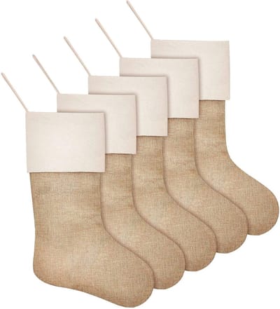 Dailygoody - Kerstkousen - 5 stuks - Duurzaam en herbruikbaar - Vintage stijl - Hangende kousen voor feestdagen - Perfect voor versieringen - Sieraden...