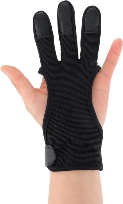 Boogschiethandschoenen voor 3 vingers, verstelbaar en geschikt voor jongeren, volwassenen en beginners