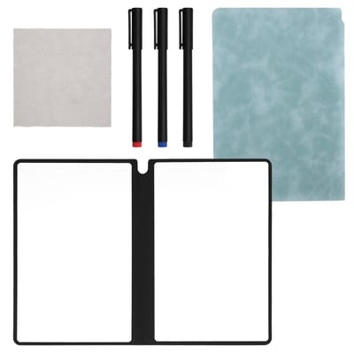 Notitieboek Herbruikbaar A5 - Droog Uitwisbaar - PU-leer - Inclusief 3 Schrijfgerei - Draagbaar - Handig voor Kantoor - Whiteboard