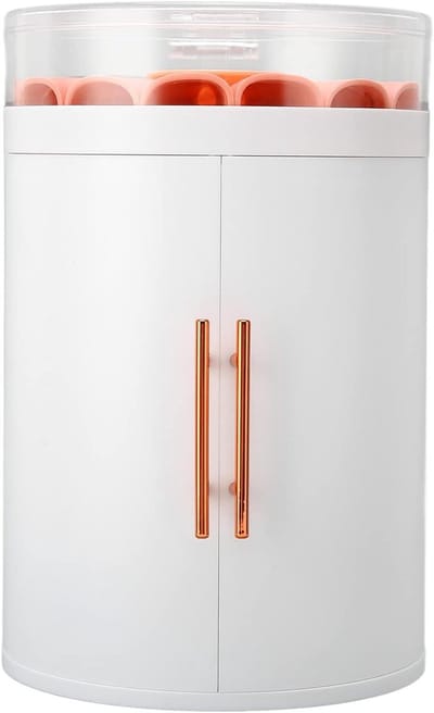 Opbergdoos Sieraden - Mini Kabinet - Cosmetica Organiseren - Dubbele Deur Toegang - 5 Lagen - Wit