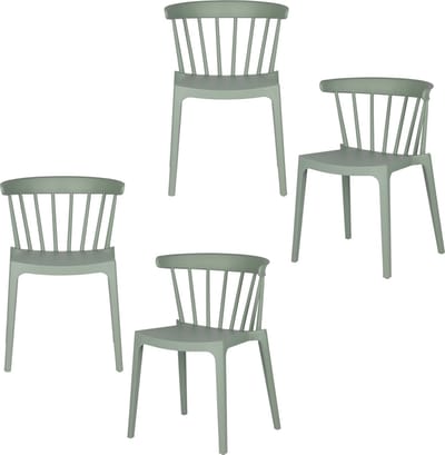 WOOOD Bliss Tuinstoelen - Kunststof - Jadegroen - Set van 4