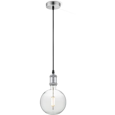 Home sweet home hanglamp Vintage Globe g180 - Mat staal - helder