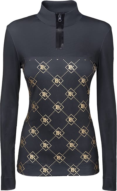PK International Sportswear - Performance Shirt - Technisch Shirt - Meryl - Sneldrogend - Hoge kraag met rits - One Million - Charcoal - Donkerblauw - S/36