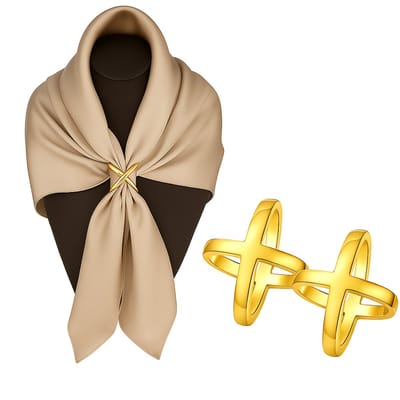 3-delige Elegante X-vormige Sjaalgesp Set – Glanzende Gouden Afwerking – Modieuze en Multifunctionele Accessoire voor Dames – Luxe Sjaalclip van Zinklegering – Perfect voor Feest, Werk & Dagelijks Gebruik