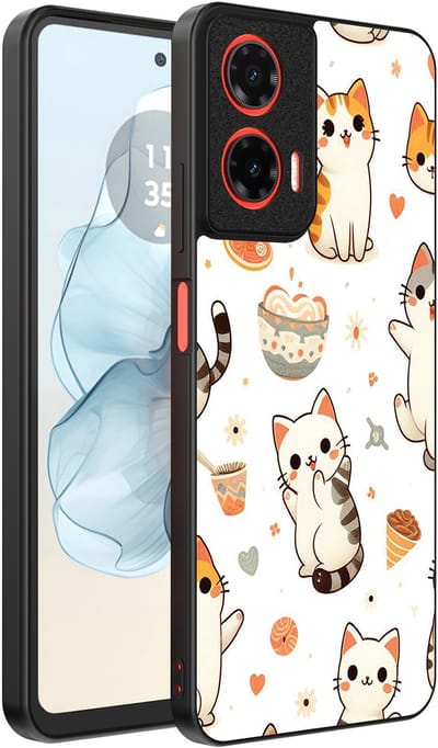 Smartphonica Telefoonhoesje Geschikt voor Motorola Moto G04 - G24 - G24 Power - E14 met katten opdruk - TPU backcover case cat design