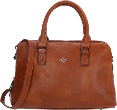 Charm London Chelsea Handtas Dames - Schoudertas met verstelbare schouderband - Tas van Imitatieleder met ritssluiting - Cognac