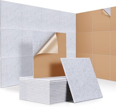 Akoestische Panelen - Geluidsisolatie Panelen - Geluidsverbetering Thuis - Milieuvriendelijk Materiaal - 18 Stuks 30x30cm - Grijs