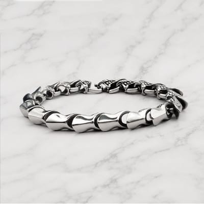 Mei's - Viking Infinity Snake - armband heren - RVS zilver - polsmaat 20 cm