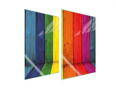 TMK ArtDeko Serie - Glazen Beschermplaat voor Fornuis - 2x 35x52 cm - Moderne Design