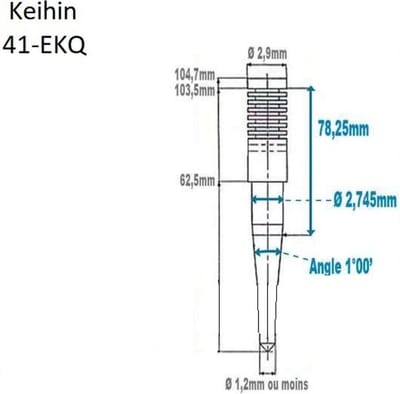 Aiguille de carburateur Keihin FCR 35 à 41mm référence 41-EKQ Neuf pour moto
